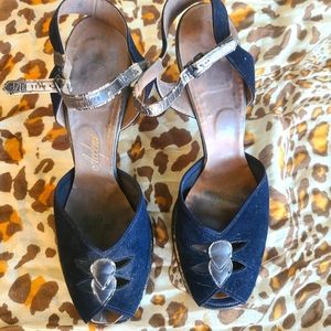 1940s Suede Heels